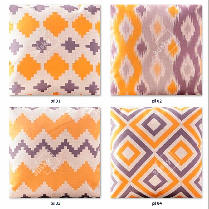 WOMHOPE Decorative Pillows Set 3D model image 2