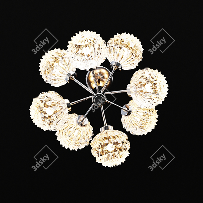 Elegant Chrome Sputnik Chandelier 3D model image 2