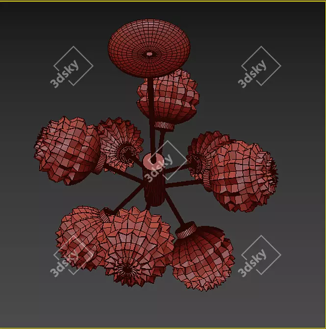 Elegant Chrome Sputnik Chandelier 3D model image 3