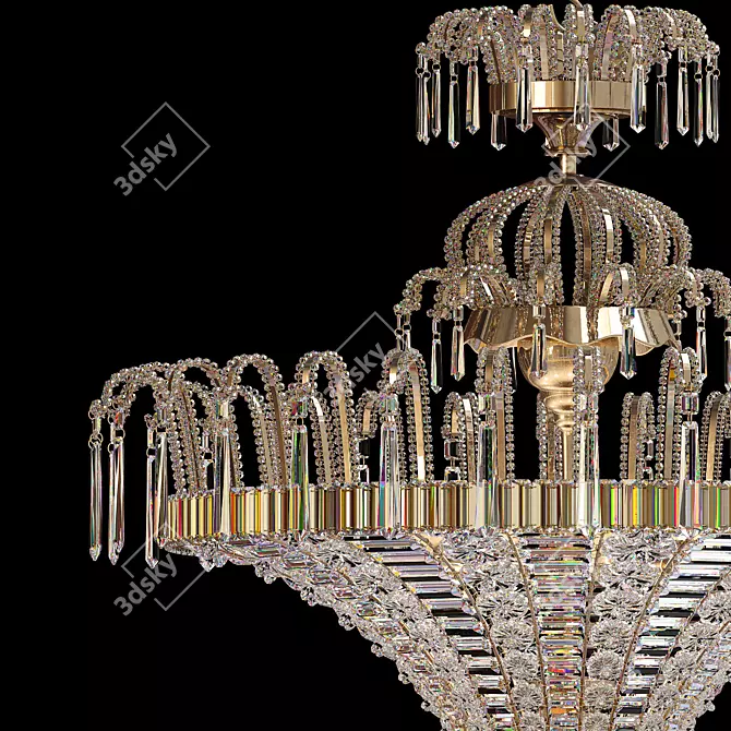 Elegant Bagues Paris Chandelier 3D model image 2