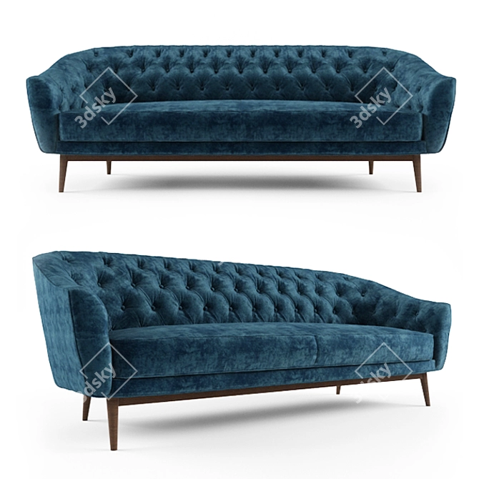 Elegant Neiman Marcus Tufted Sofa 3D model image 1