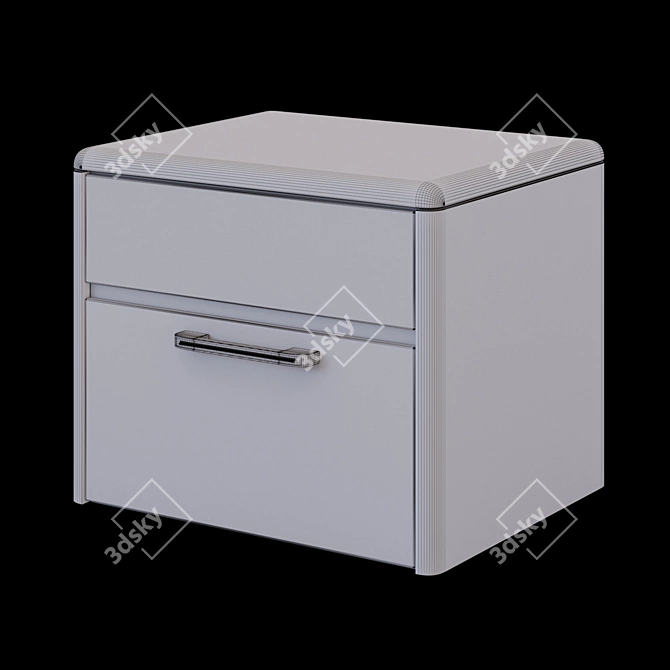 Ameli Glossy White Bedside Table 3D model image 2