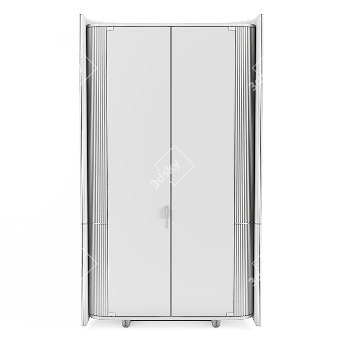 Luxury Wood and Leather Vitrine 3D model image 3