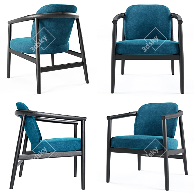 Maiyda Lounge Chair: Elegance in Wood 3D model image 2