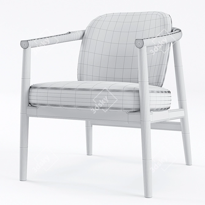 Maiyda Lounge Chair: Elegance in Wood 3D model image 3