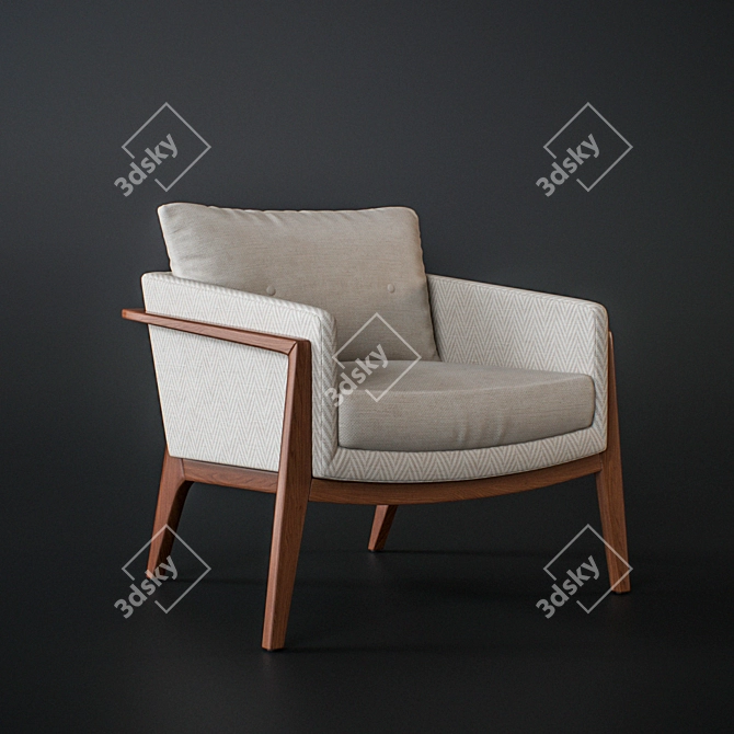 Polygonal Armchair Design 3D model image 1