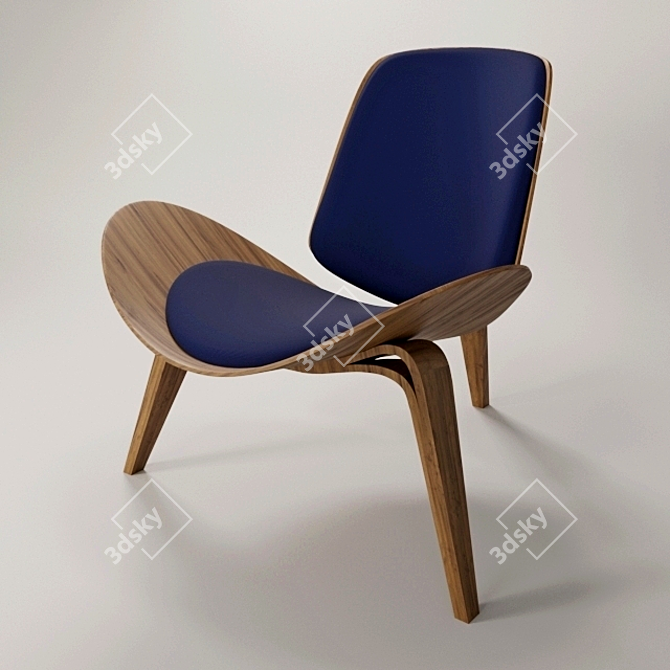 Iconic CH07 Shell Chair 3D model image 1