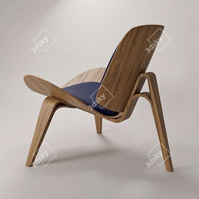 Iconic CH07 Shell Chair 3D model image 2