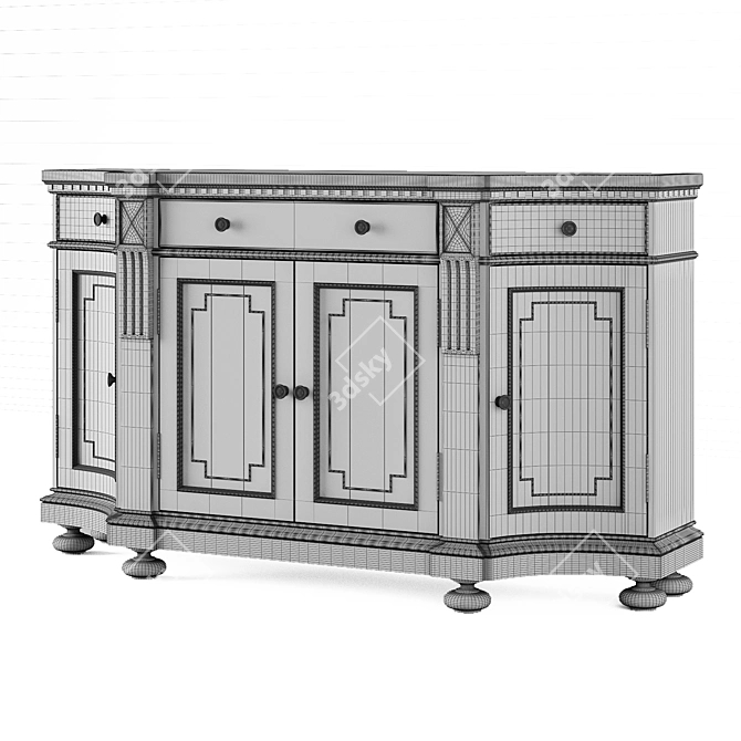 Elegant Sorella Credenza: Stylish & Functional 3D model image 3