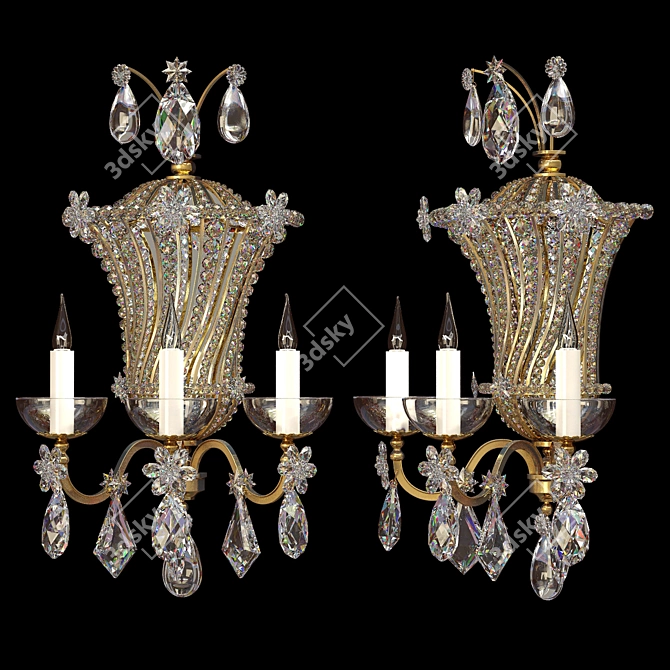 Elegant Parisian Wall Sconce 3D model image 1