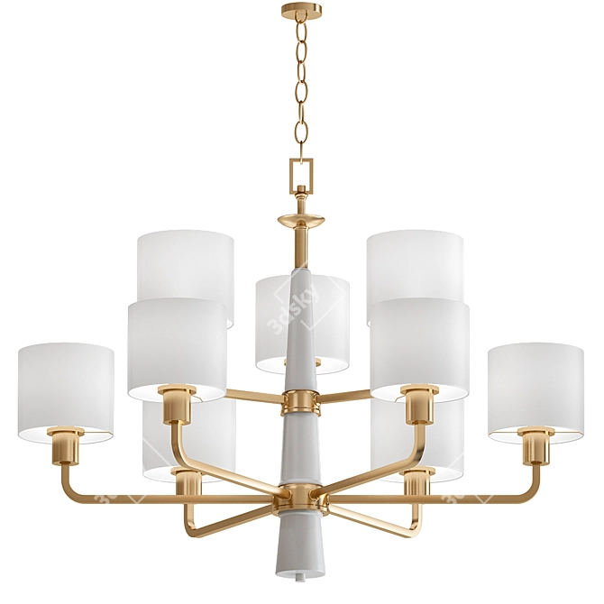 Elegant Vintage Gold Chandelier 3D model image 1