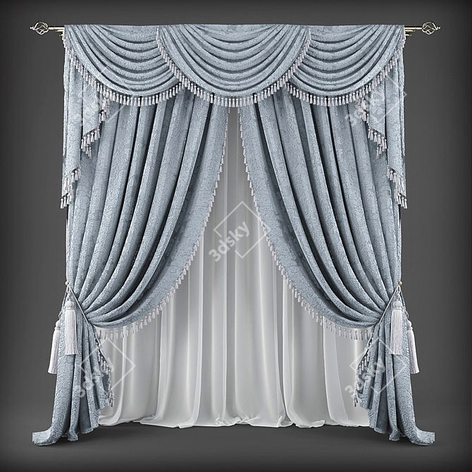 Classic Style Curtains 3D model image 1