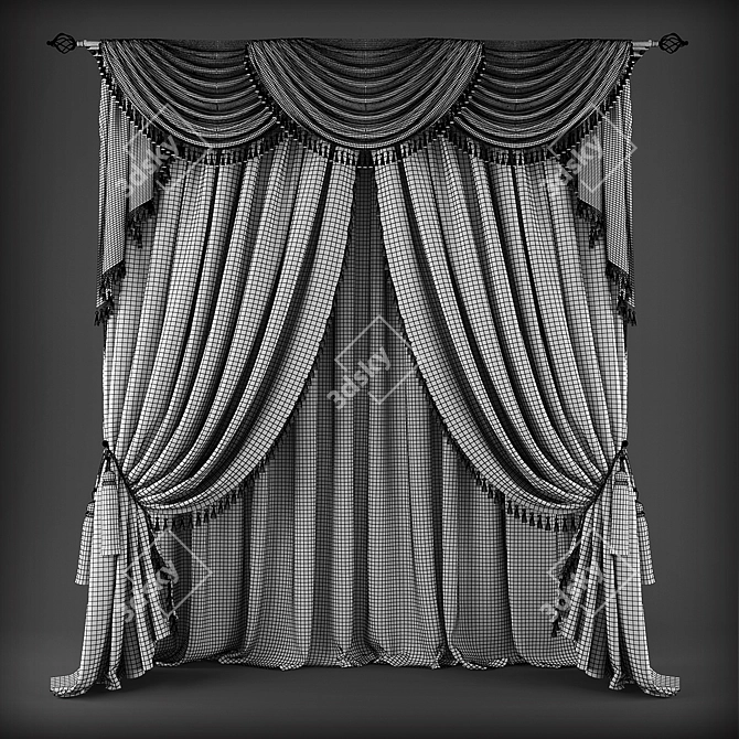 Classic Style Curtains 3D model image 2
