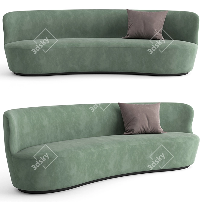  Elegant Oval Stay Sofa - 240x95cm 3D model image 1