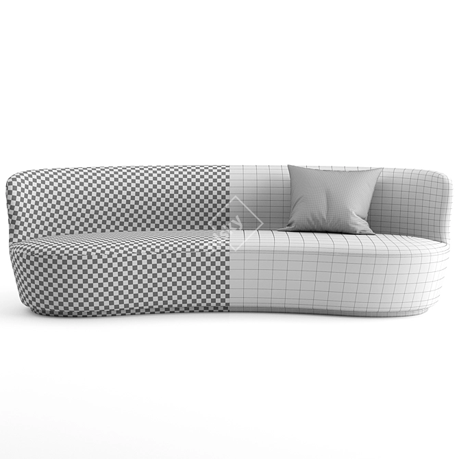  Elegant Oval Stay Sofa - 240x95cm 3D model image 3