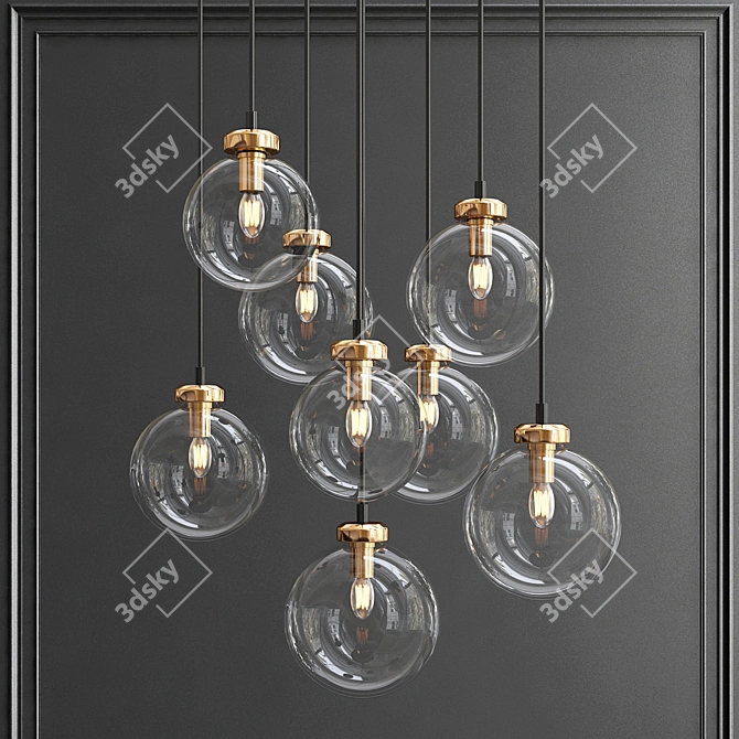 Quentin Brass Chandelier: Exquisite Lighting Elegance 3D model image 1