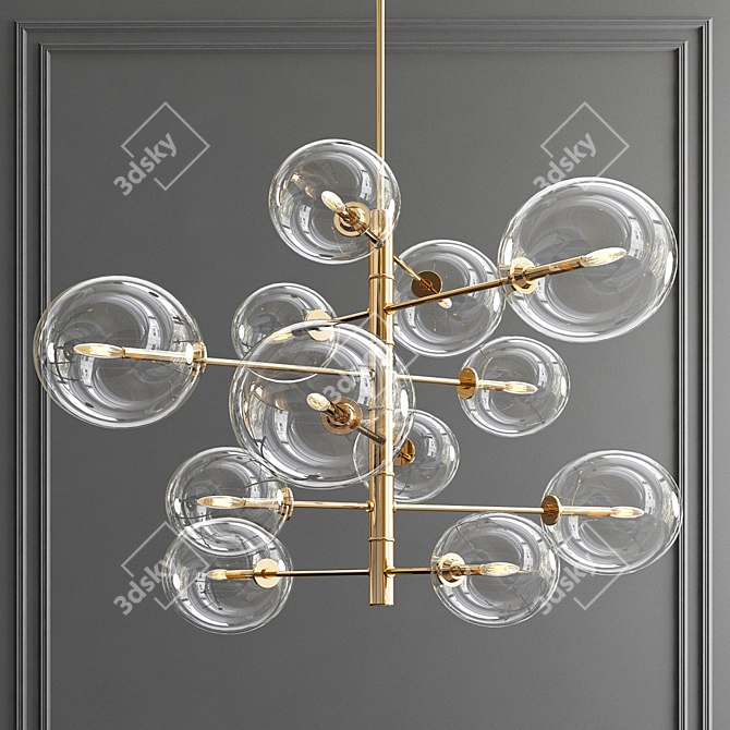 Elegant Silver Chandelier: Argento S 3D model image 1