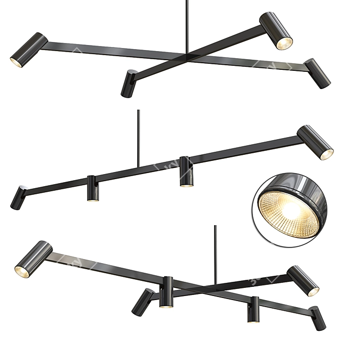 LEDlux Panorama Pendant: Elegant Illumination 3D model image 1