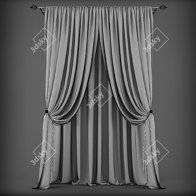 Classic Style Curtains 3D model image 2