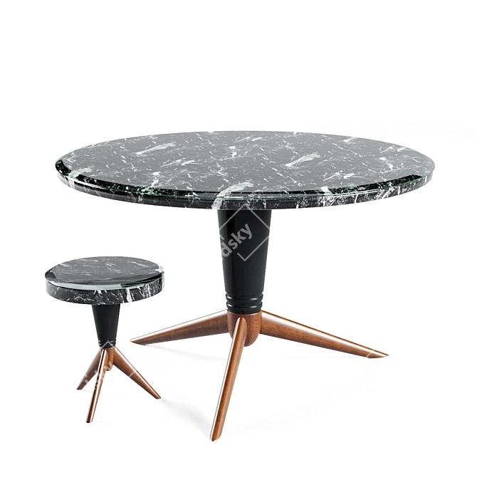 Elegant Milady Dining & Side tables 3D model image 1