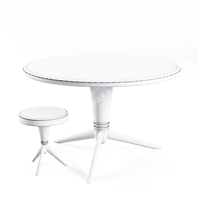 Elegant Milady Dining & Side tables 3D model image 2