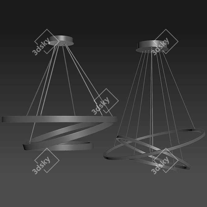 Modern LED Ceiling Light Set 3D model image 2