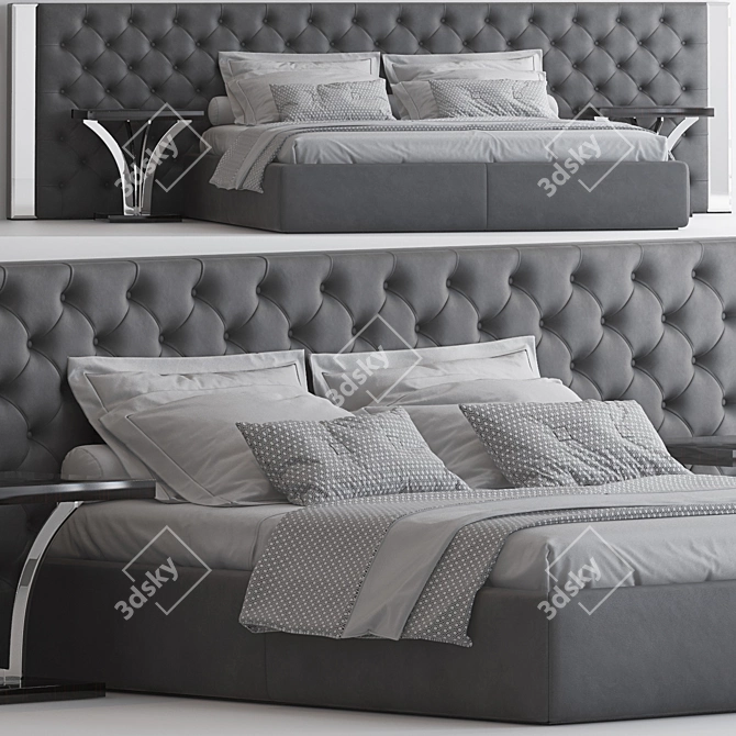 Opera Didone Glam Bed 3D model image 1