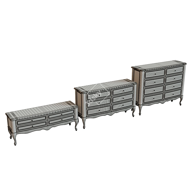 Solid Wood Chest in Various Sizes 3D model image 3