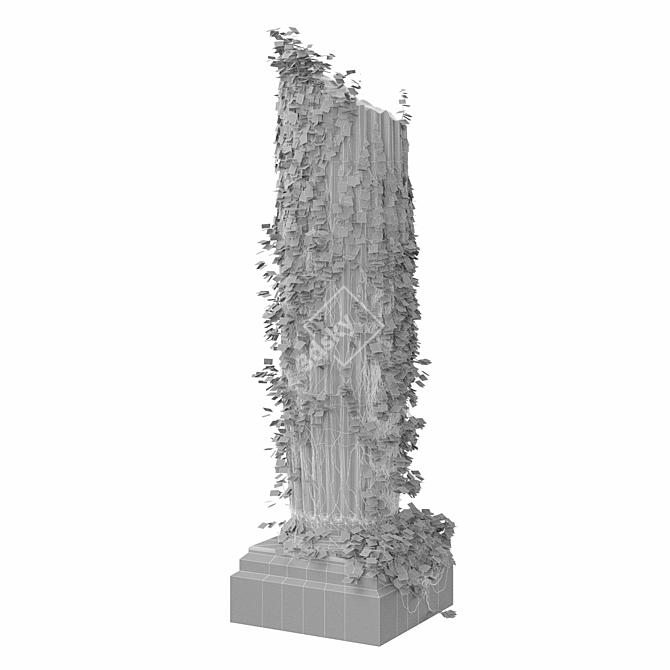 Ruined Column Sculpture 3D model image 3