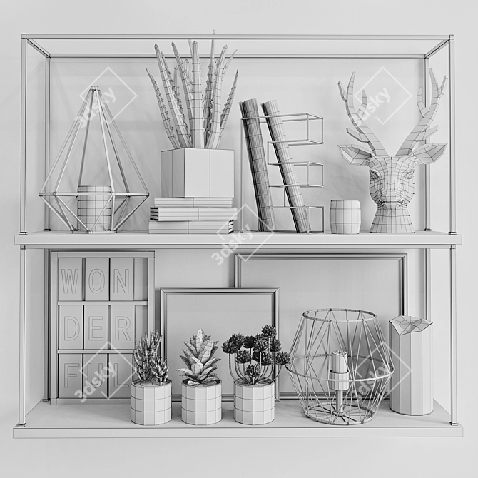 Elegant Decor Shelf 3D model image 3