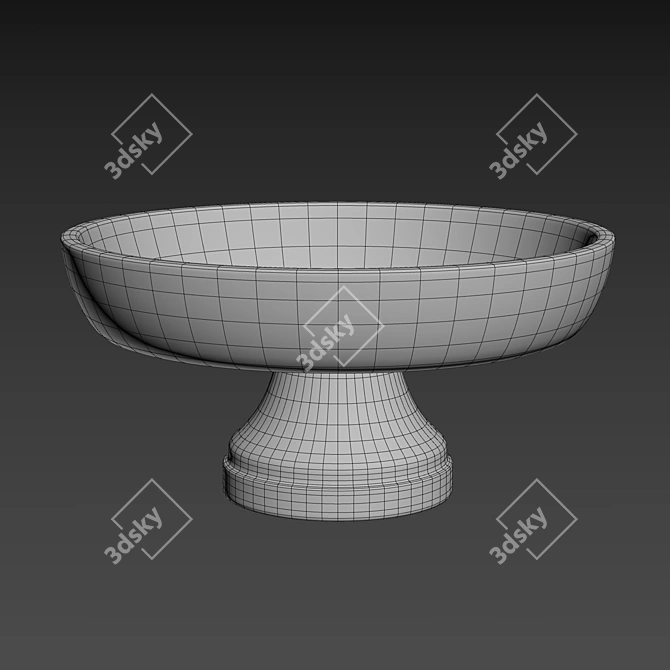 Title: Elegant French Marble Fruit Bowl 3D model image 2