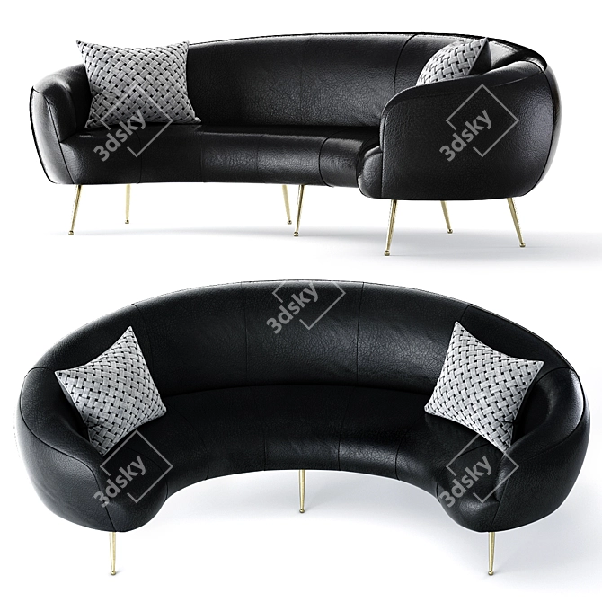 Contemporary KellyWearstler Souffle Banquette 3D model image 1