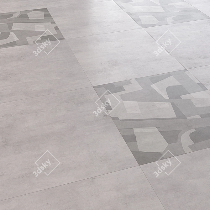 Brooklyn Concrete Floor Tile 3D model image 1