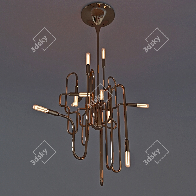 Delightful Handcrafted Pendant Lamp 3D model image 1