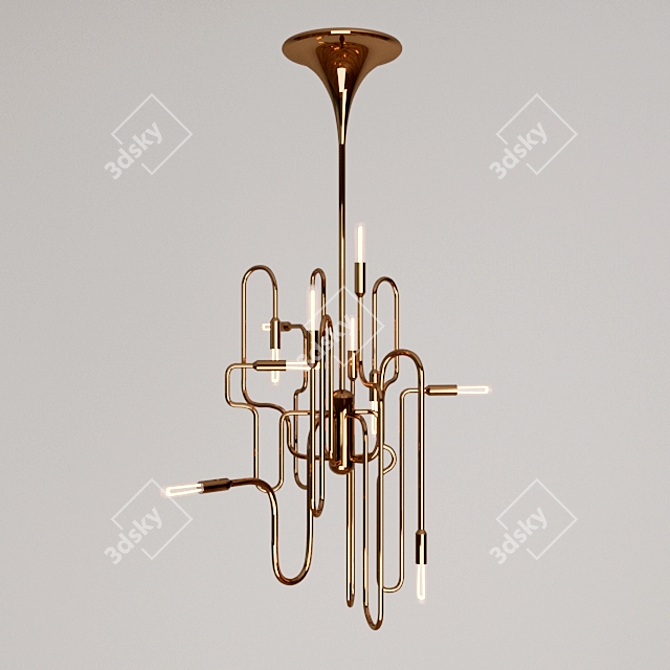 Delightful Handcrafted Pendant Lamp 3D model image 2