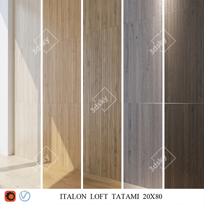 Italon Loft Tatami: Modern Ceramic Tiles 3D model image 1