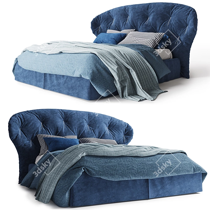 Positano Bed: Elegant Design, High-Quality Materials 3D model image 1