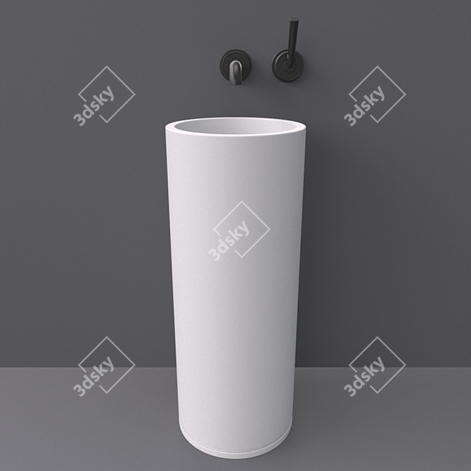 Luxury DADOquartz Soho Basin 3D model image 2