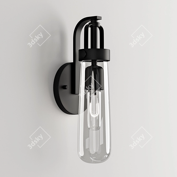 Elegant Glass Wall Sconce 3D model image 1