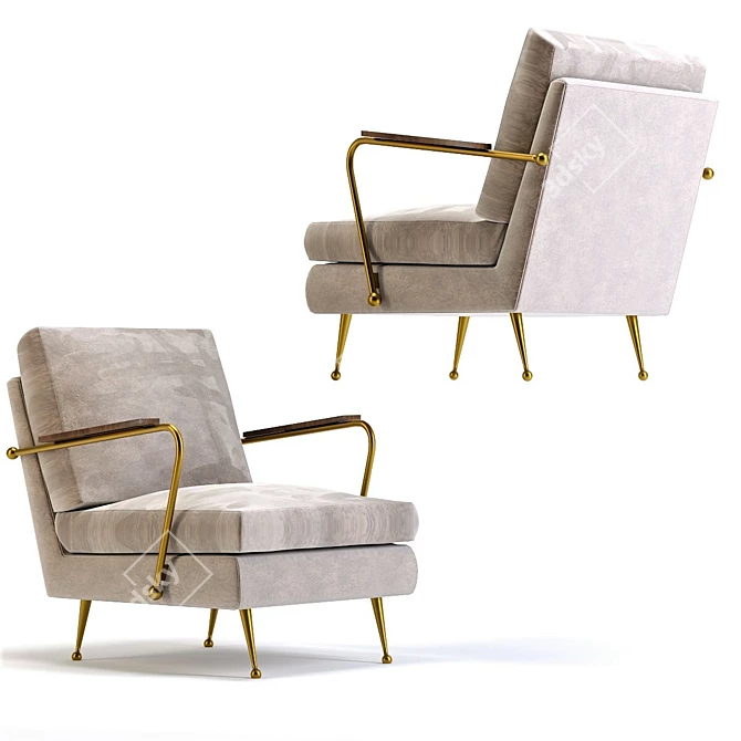 Title: Gamble Sand Accent Chair 3D model image 1