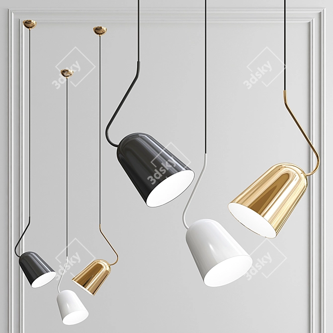 Modern Minimalist Dodo Pendant 3D model image 1
