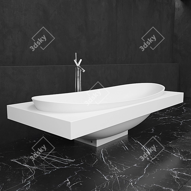 Bath Ceramica Laminia IO: High-Quality PBR Render 3D model image 2