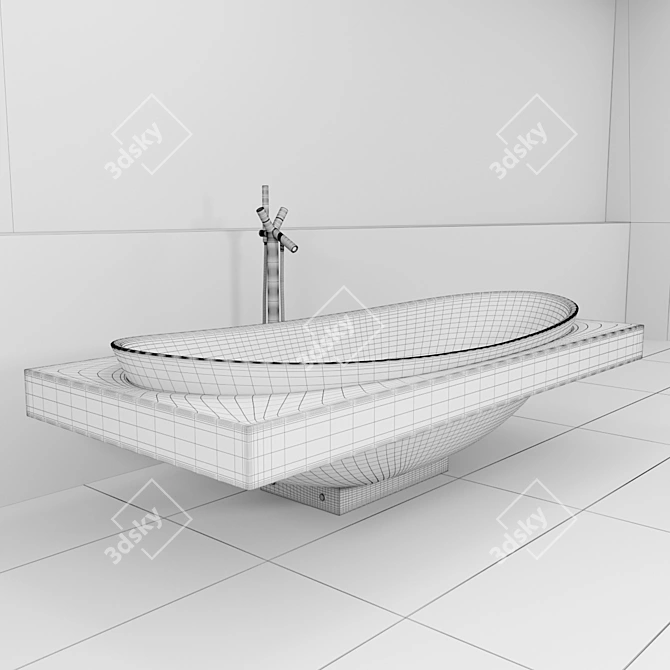 Bath Ceramica Laminia IO: High-Quality PBR Render 3D model image 3