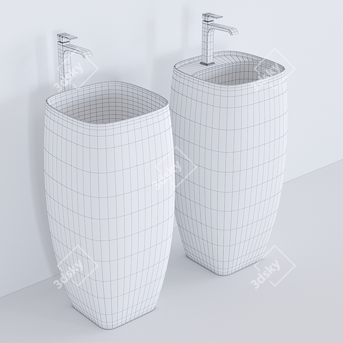Alice Ceramica Nur Washbasin: Elegant Freestanding Design 3D model image 3