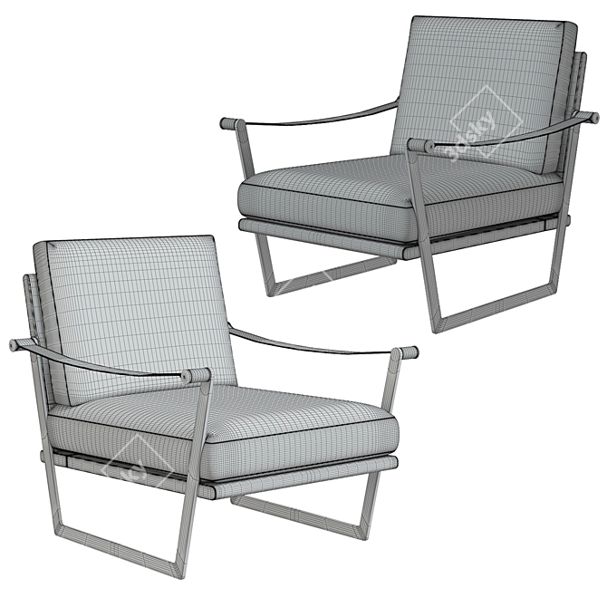 Elegant Casadesus Mark Armchair 3D model image 2