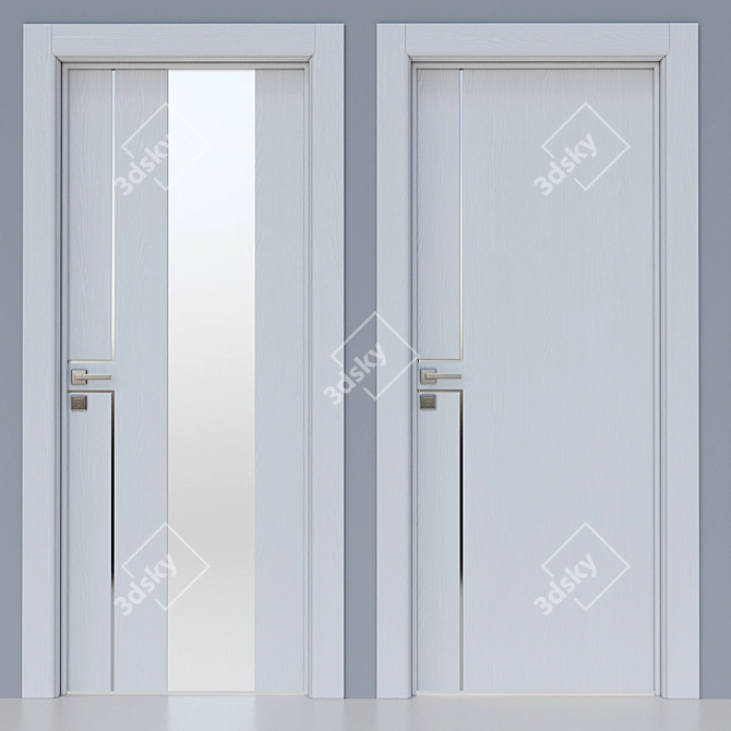 Elegant 210x90 Lacquered Door 3D model image 2