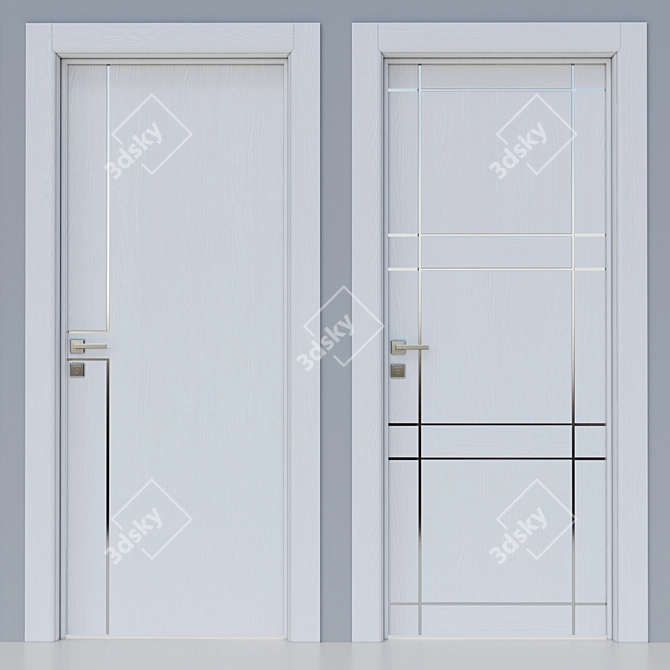 Elegant 210x90 Lacquered Door 3D model image 3