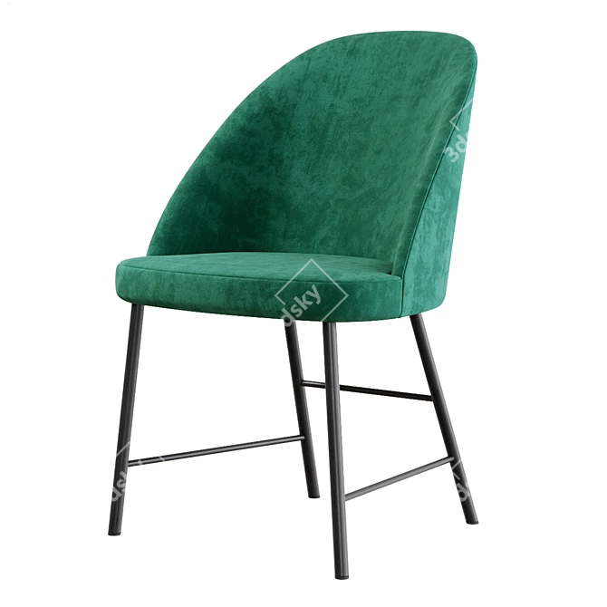 Elegant Bliss Velvet Chair by GIOPAGANI 3D model image 1