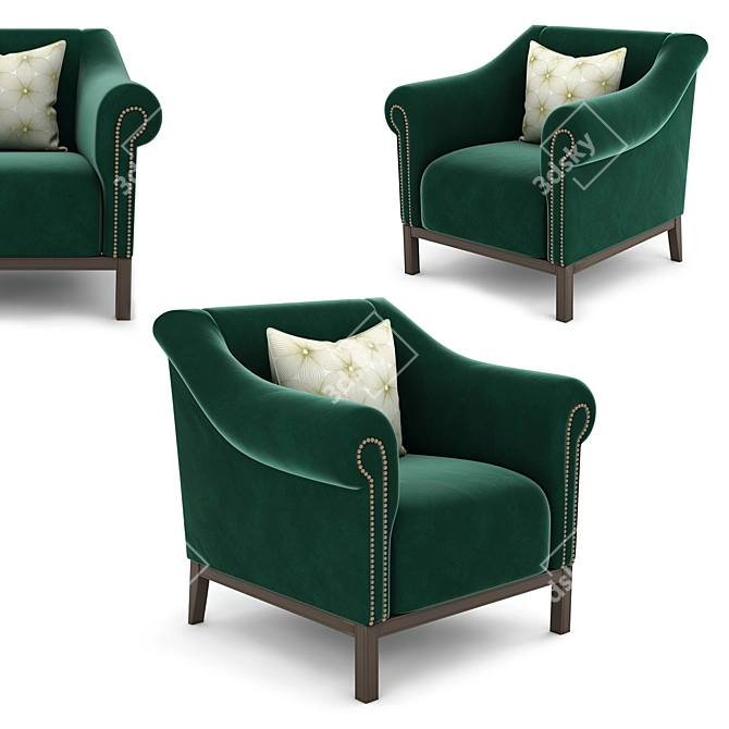 Fortune II Armchair: Stylish and Compact 3D model image 1