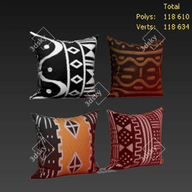 Emvency Decorative Pillows Set 3D model image 2